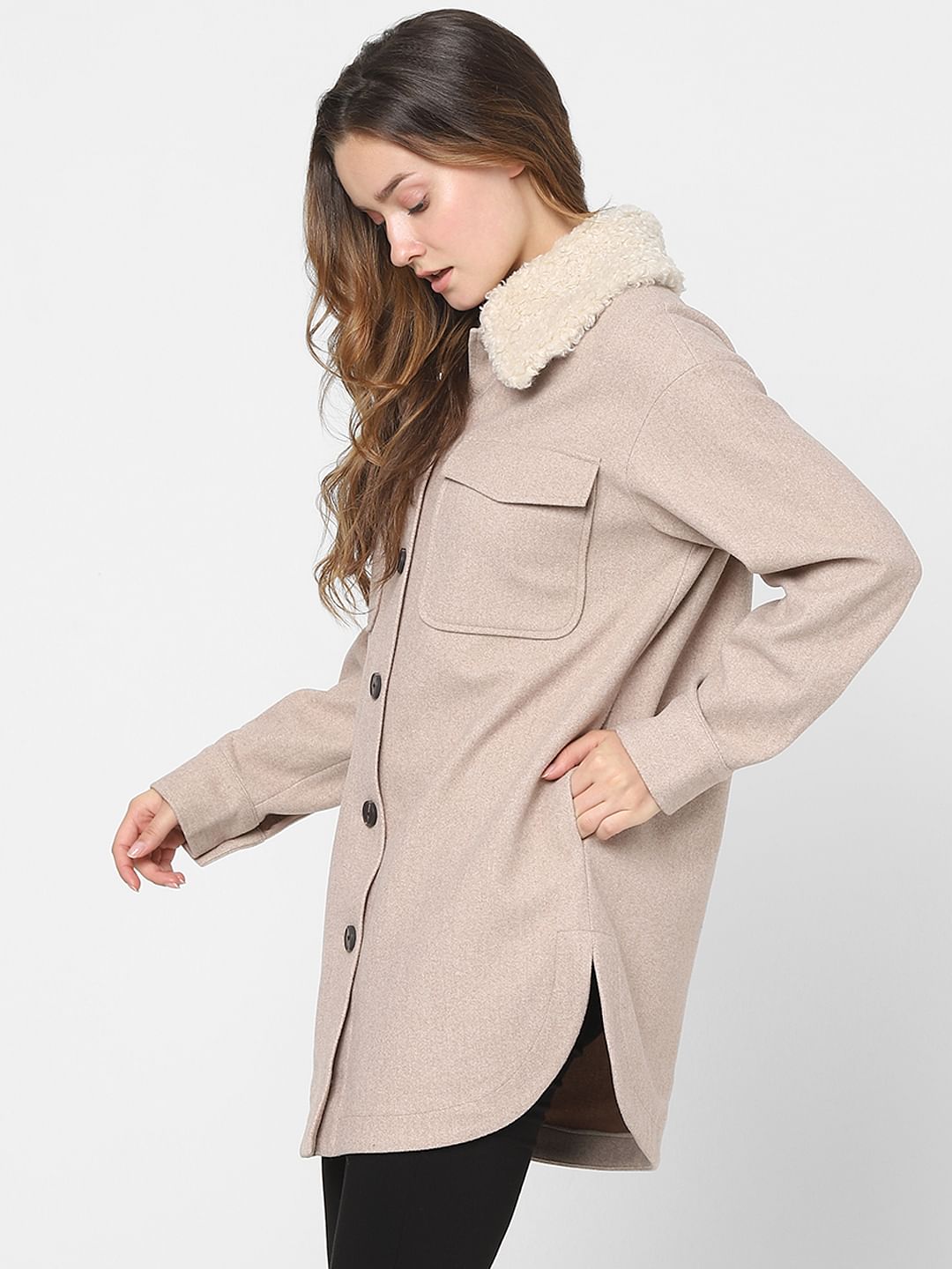 Beige Midi Coat