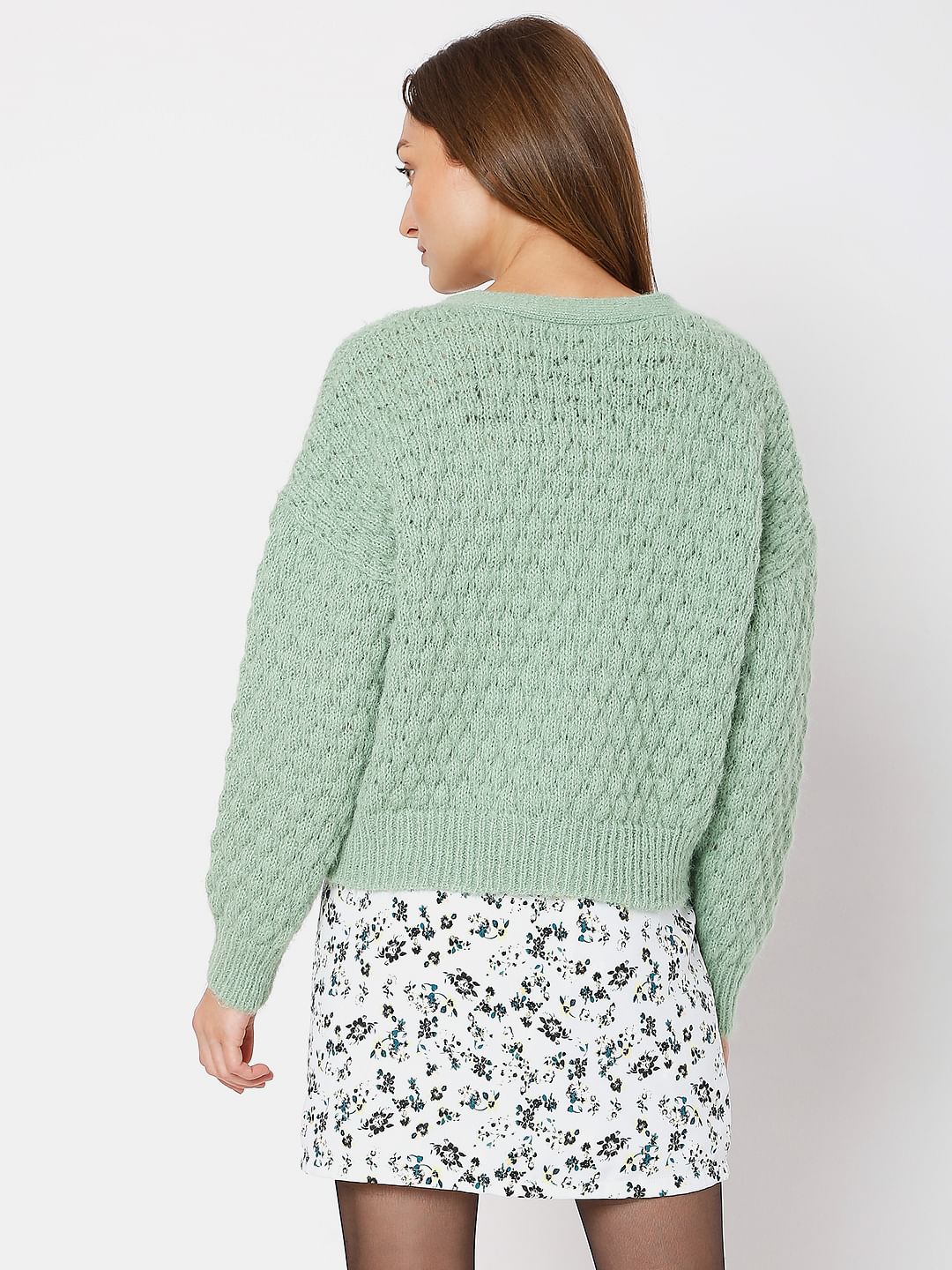 Green Drop Shoulder Cardigan