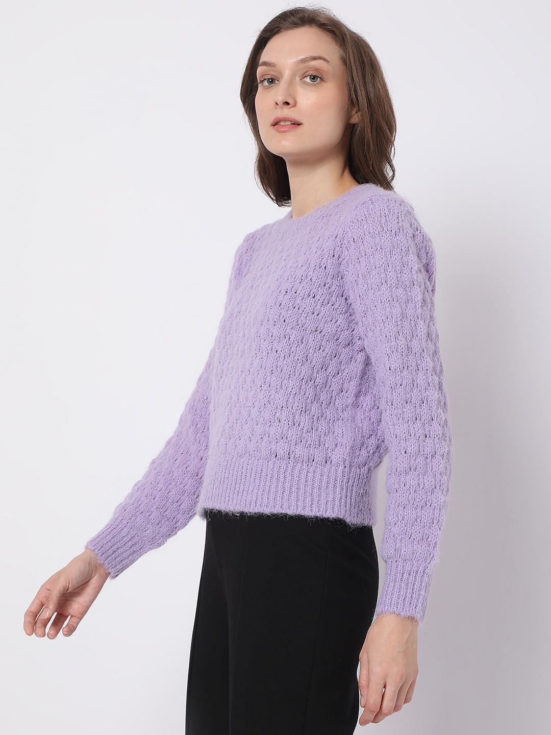 Purple Textured Sweater