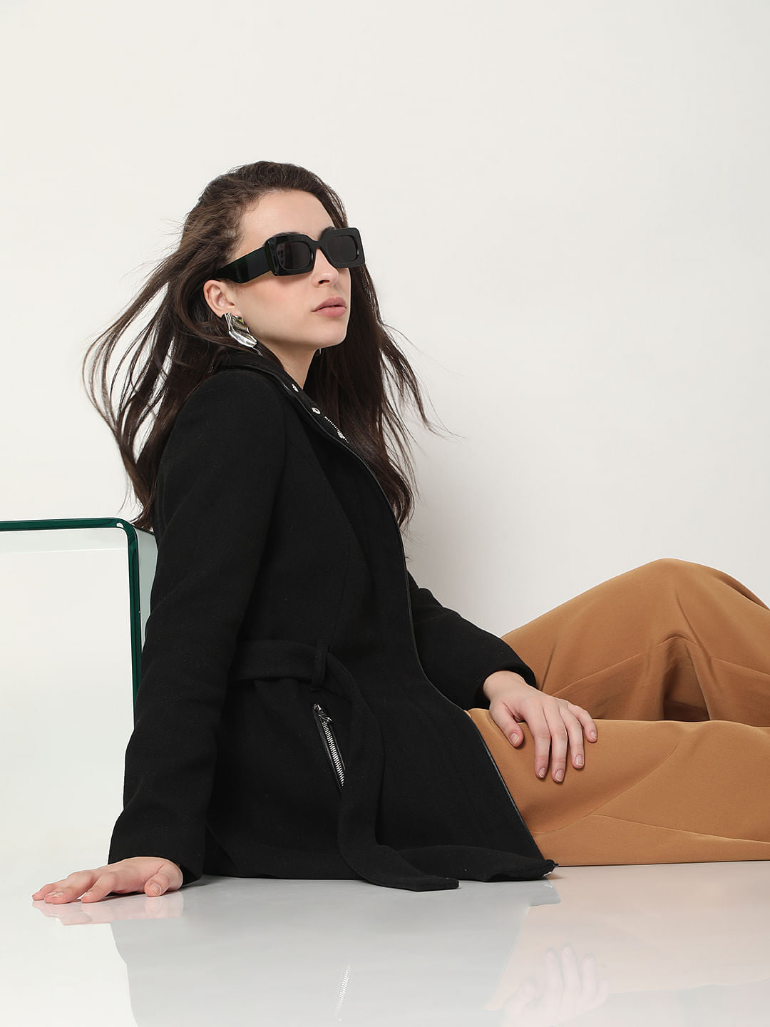 Black High Neck Coat