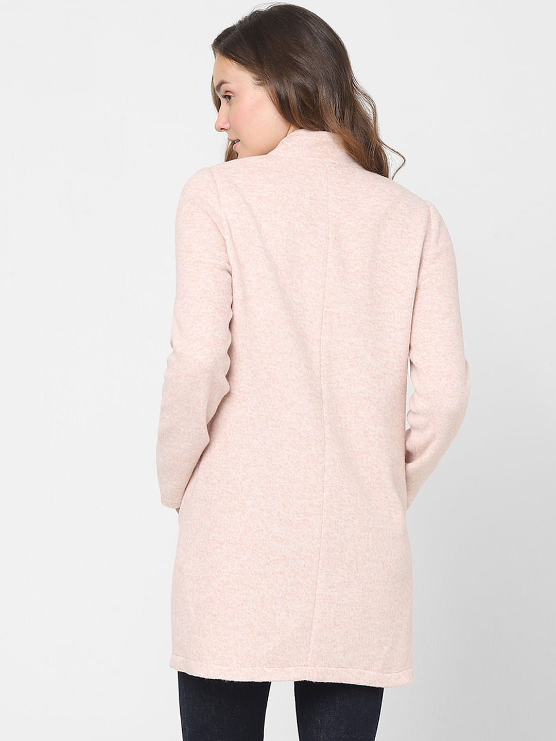 Pink Mandarin Collar Coat