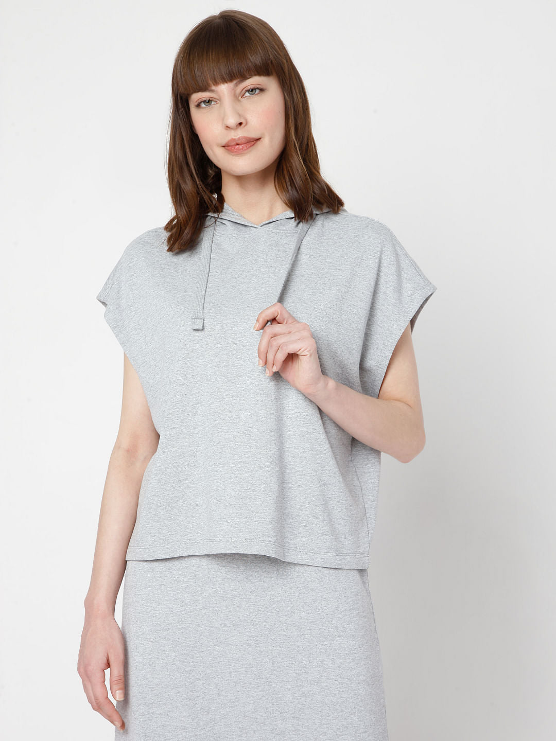 Grey Hooded Co-Ord Sweatshirt