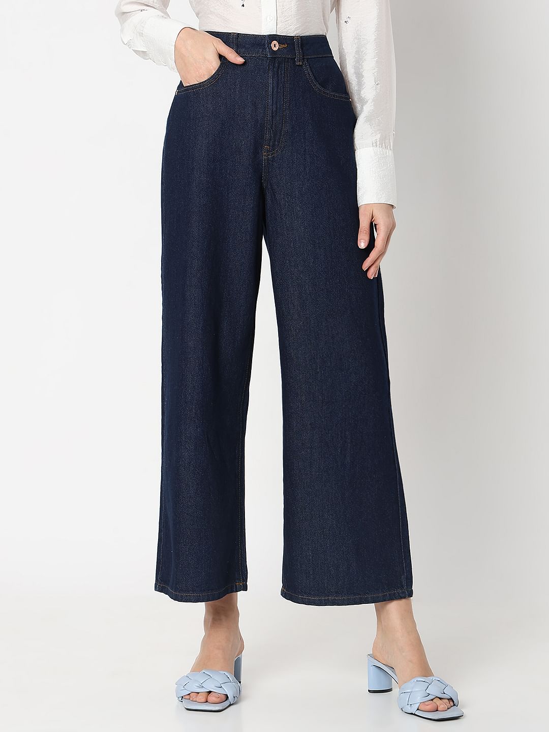 Dark Blue High Rise Zoey Wide-Leg Jeans
