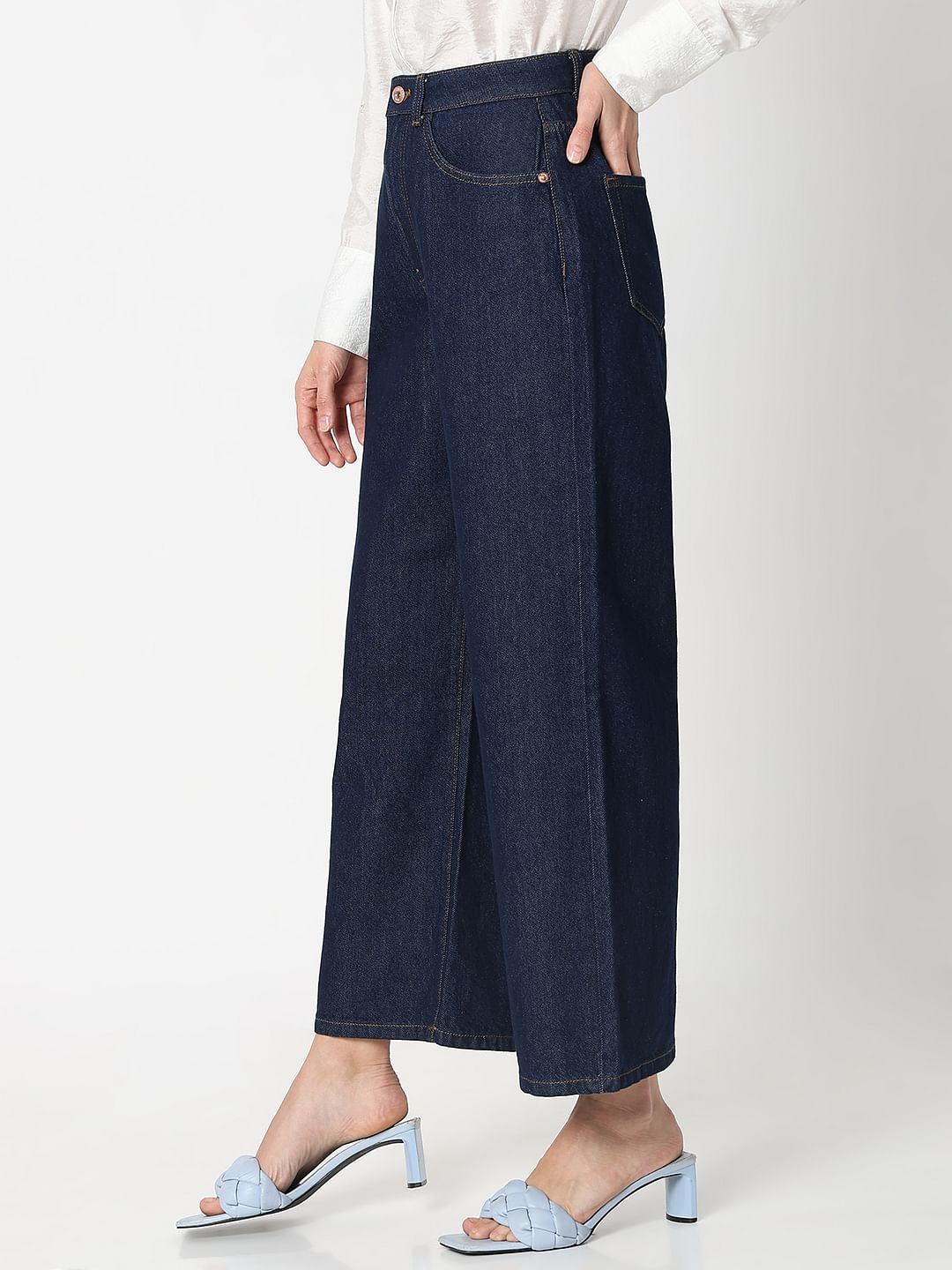 Dark Blue High Rise Zoey Wide-Leg Jeans
