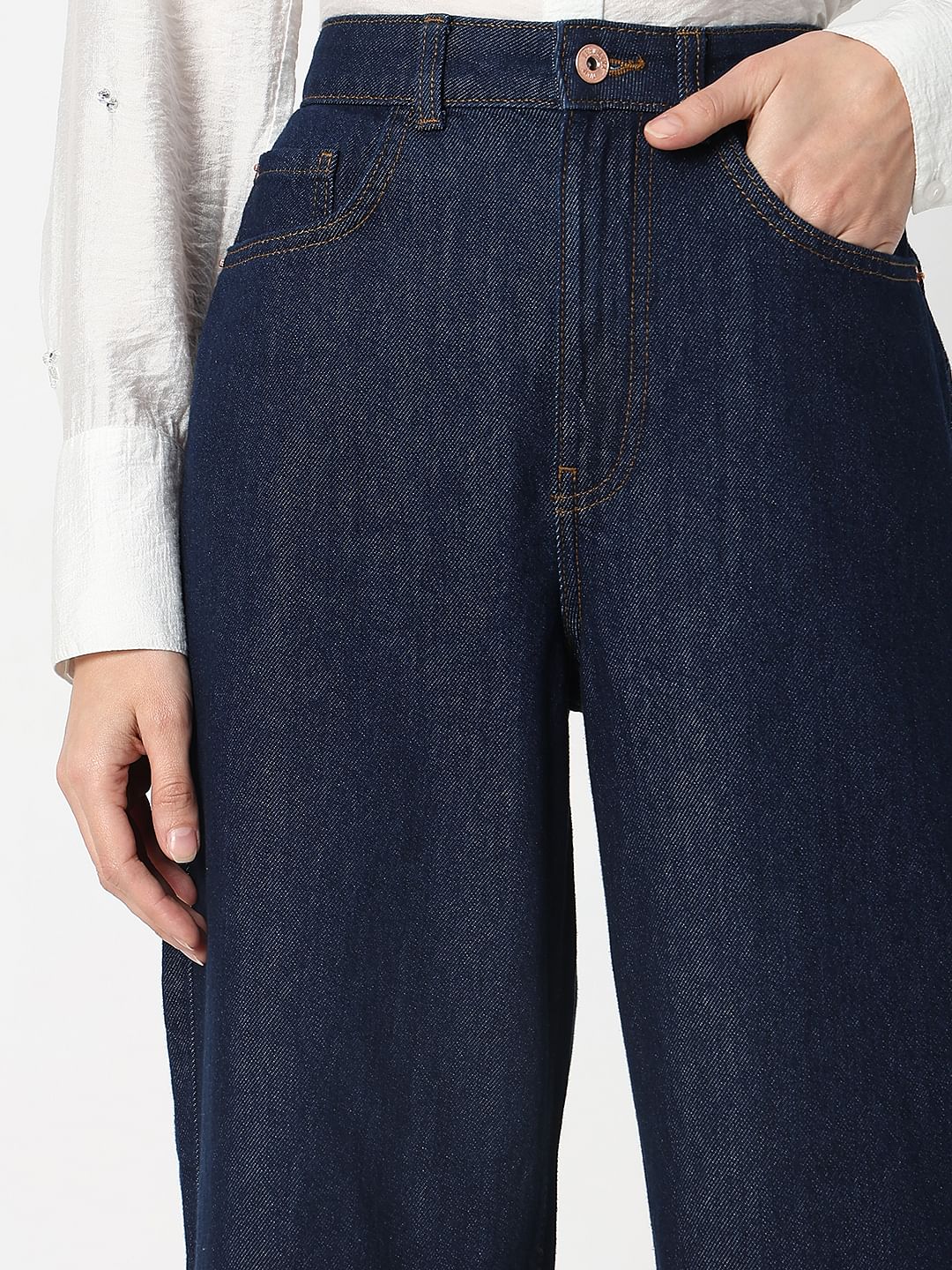 Dark Blue High Rise Zoey Wide-Leg Jeans