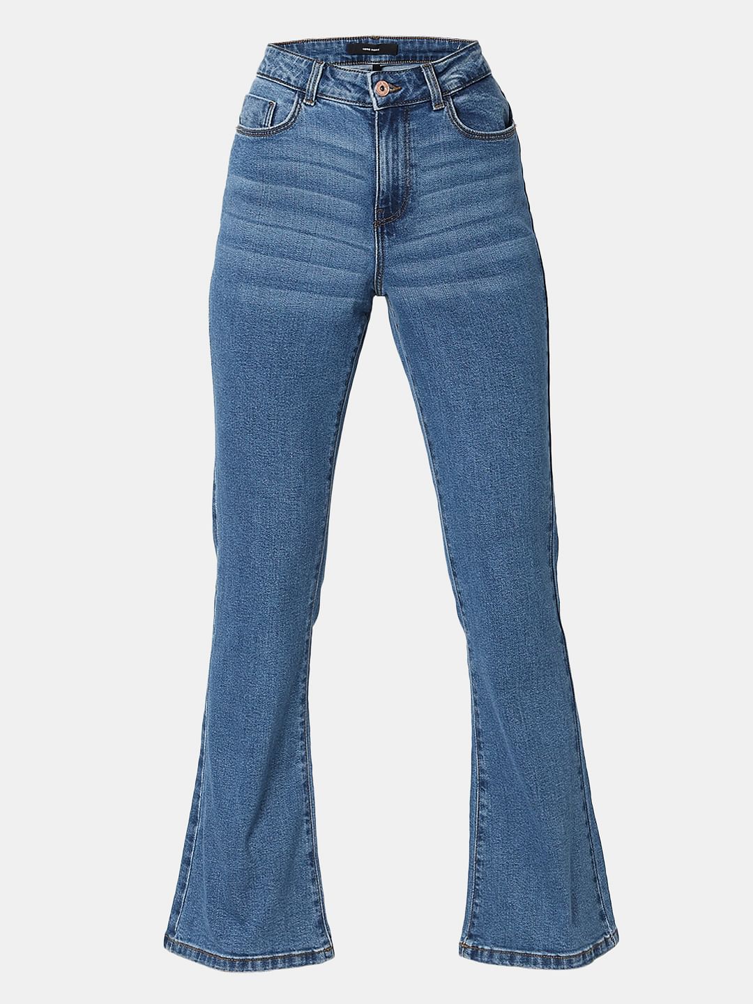 Blue Mid Rise Petra Bootcut Jeans