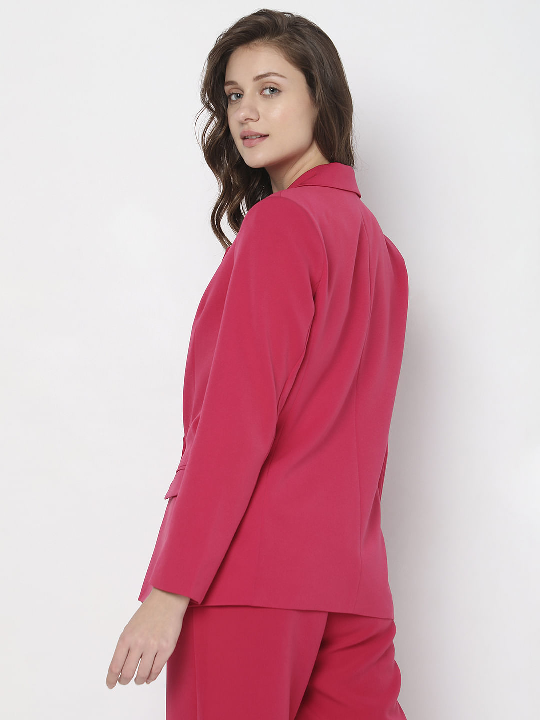 Pink Double Breasted Co-Ord Set Blazer