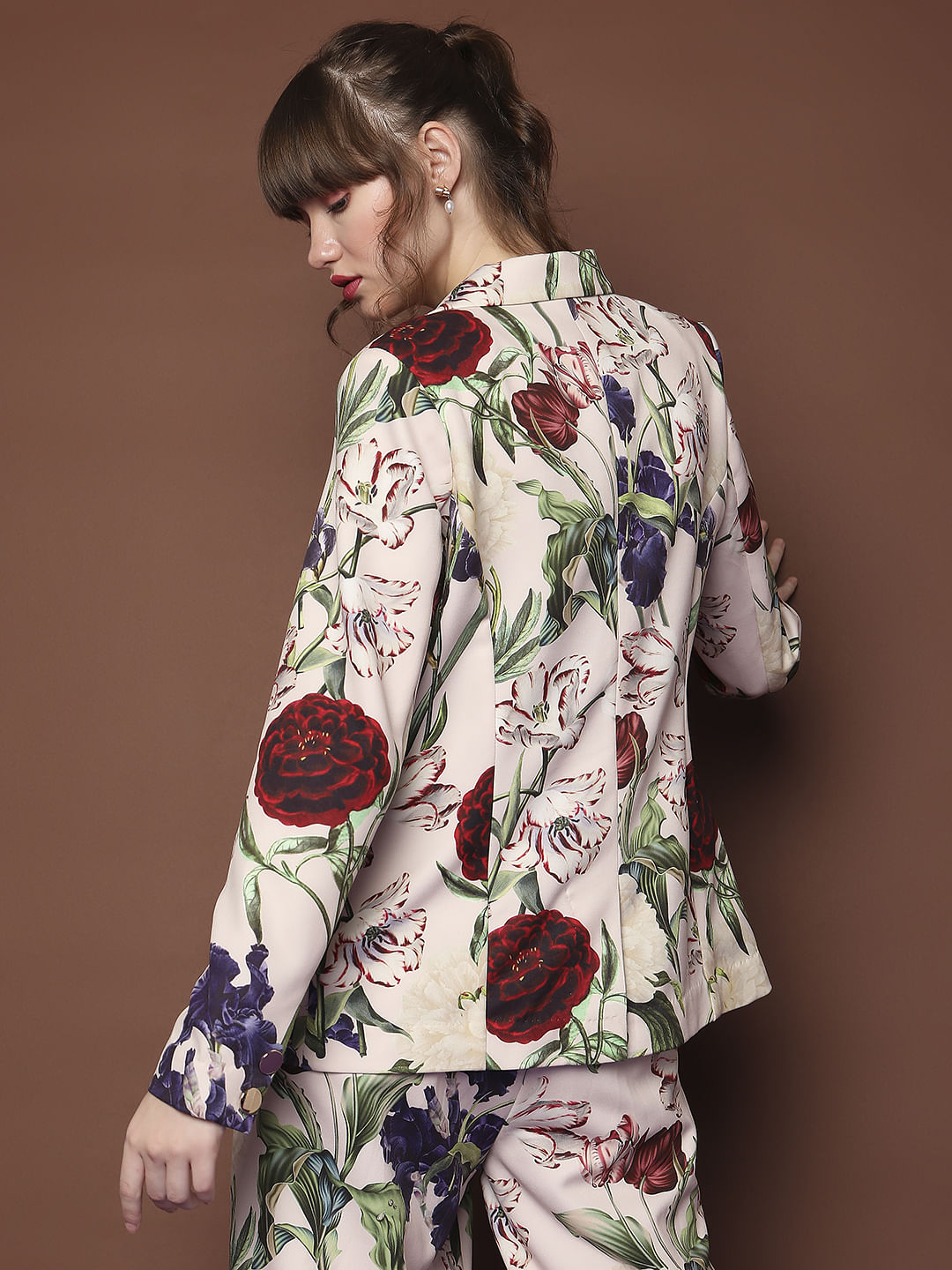 Marquee Beige Floral Blazer