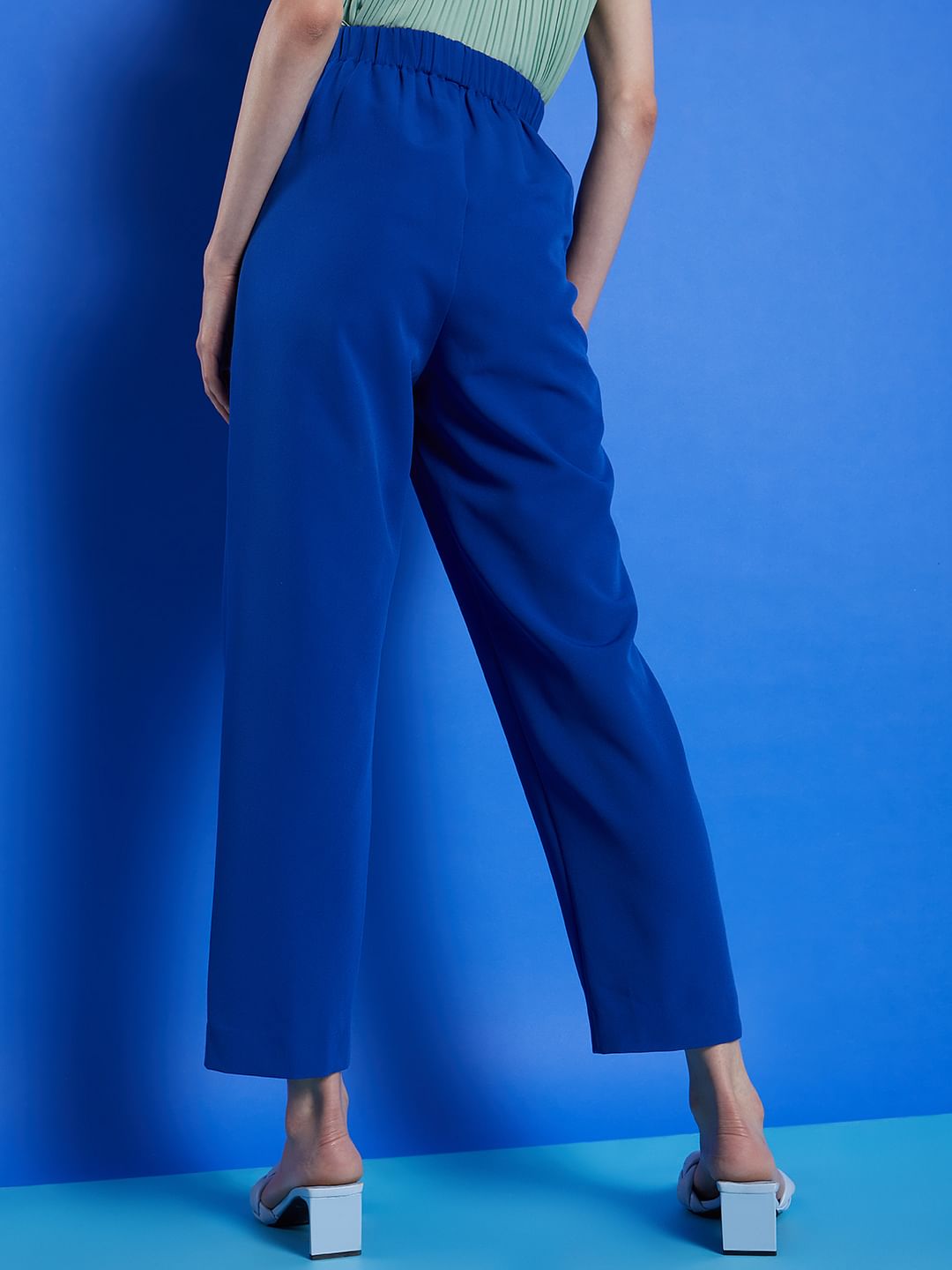 Marquee Blue High Rise Co-Ord Set Pants