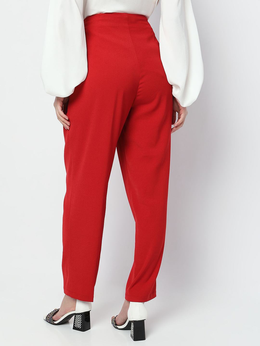 Red High Rise Anti Fit Co-Ord Set Pants