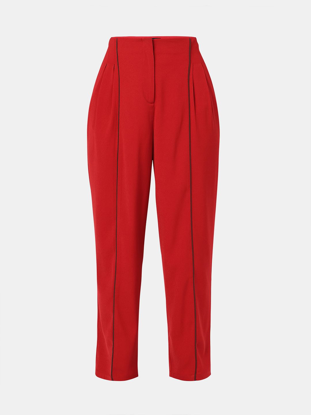 Red High Rise Anti Fit Co-Ord Set Pants