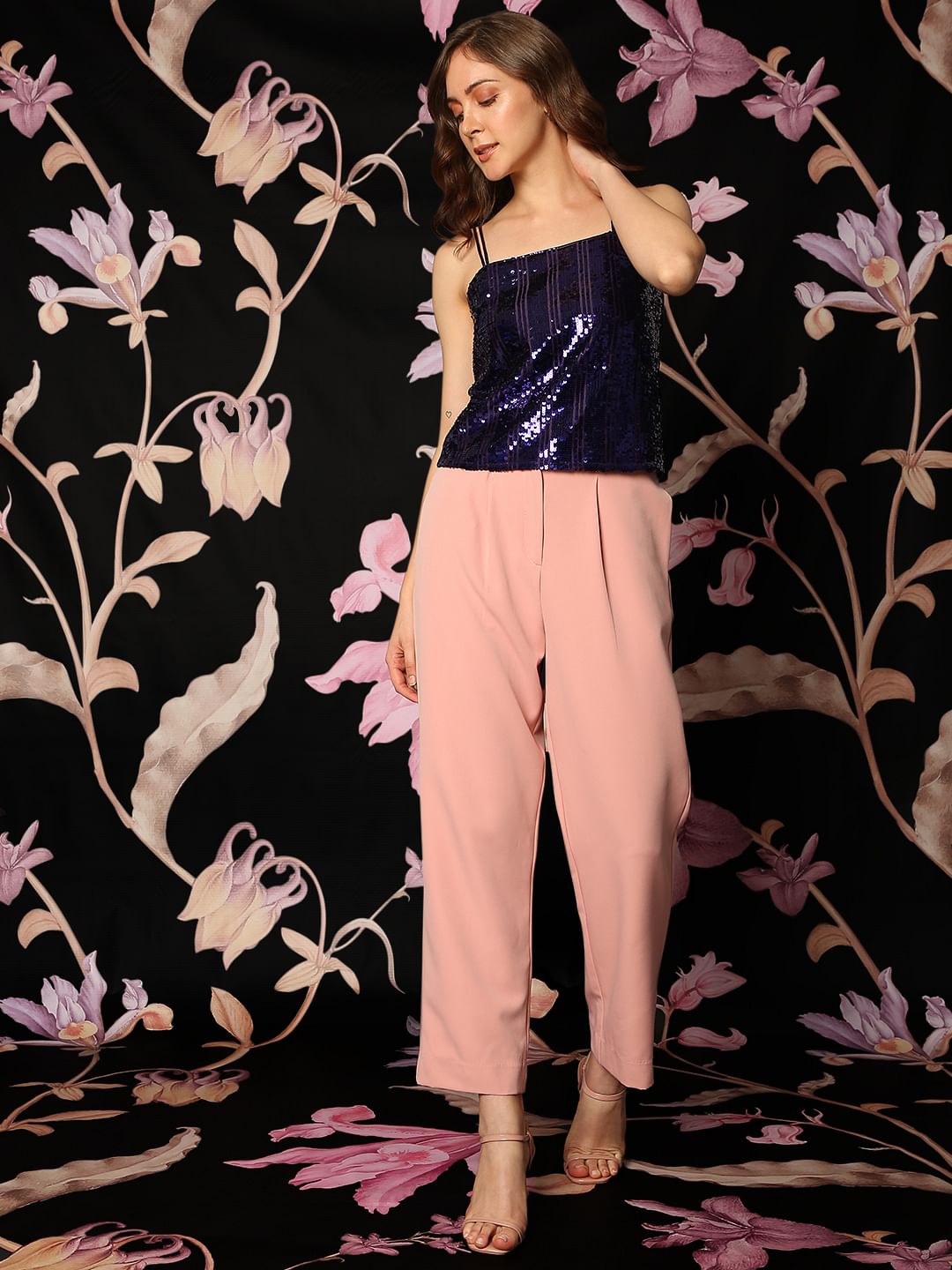 Marquee Dark Purple Sequin Top