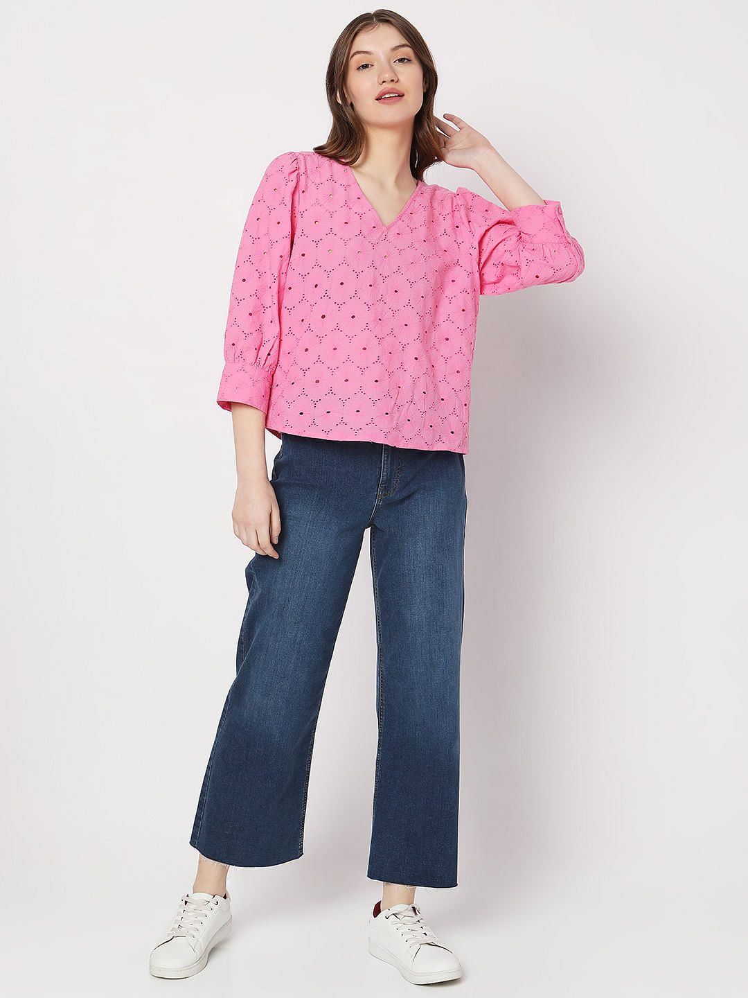 Pink Schiffli Top