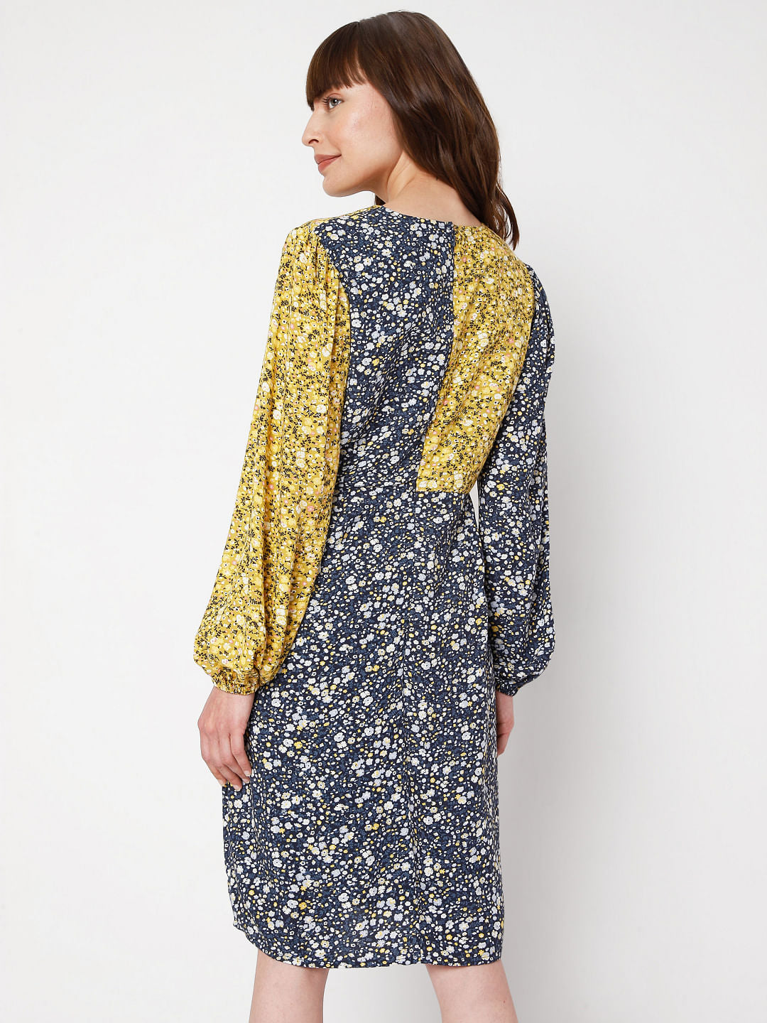 Blue Floral Print Dress