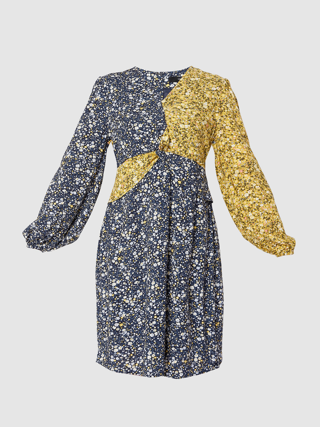 Blue Floral Print Dress