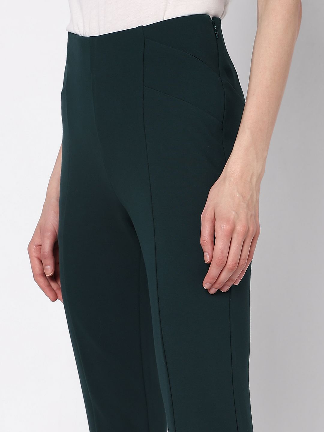 Bottle Green High Rise Skinny Jeggings