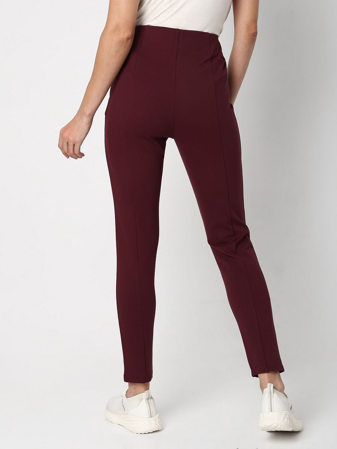 Maroon High Rise Skinny Jeggings
