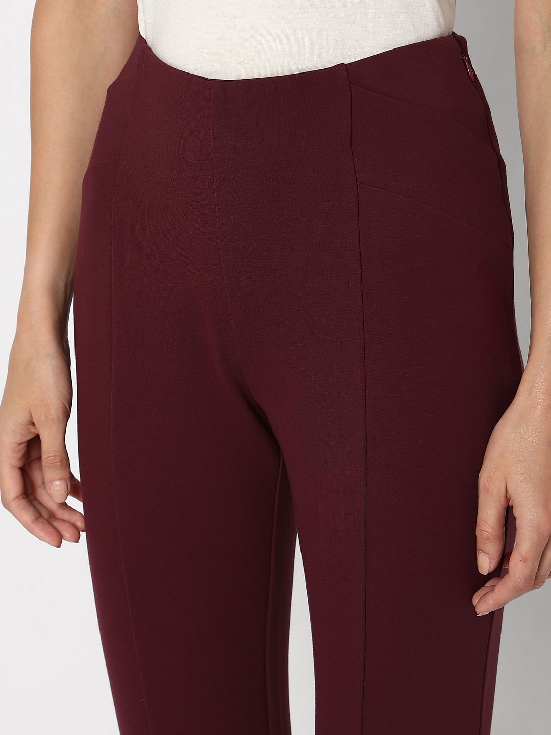 Maroon High Rise Skinny Jeggings