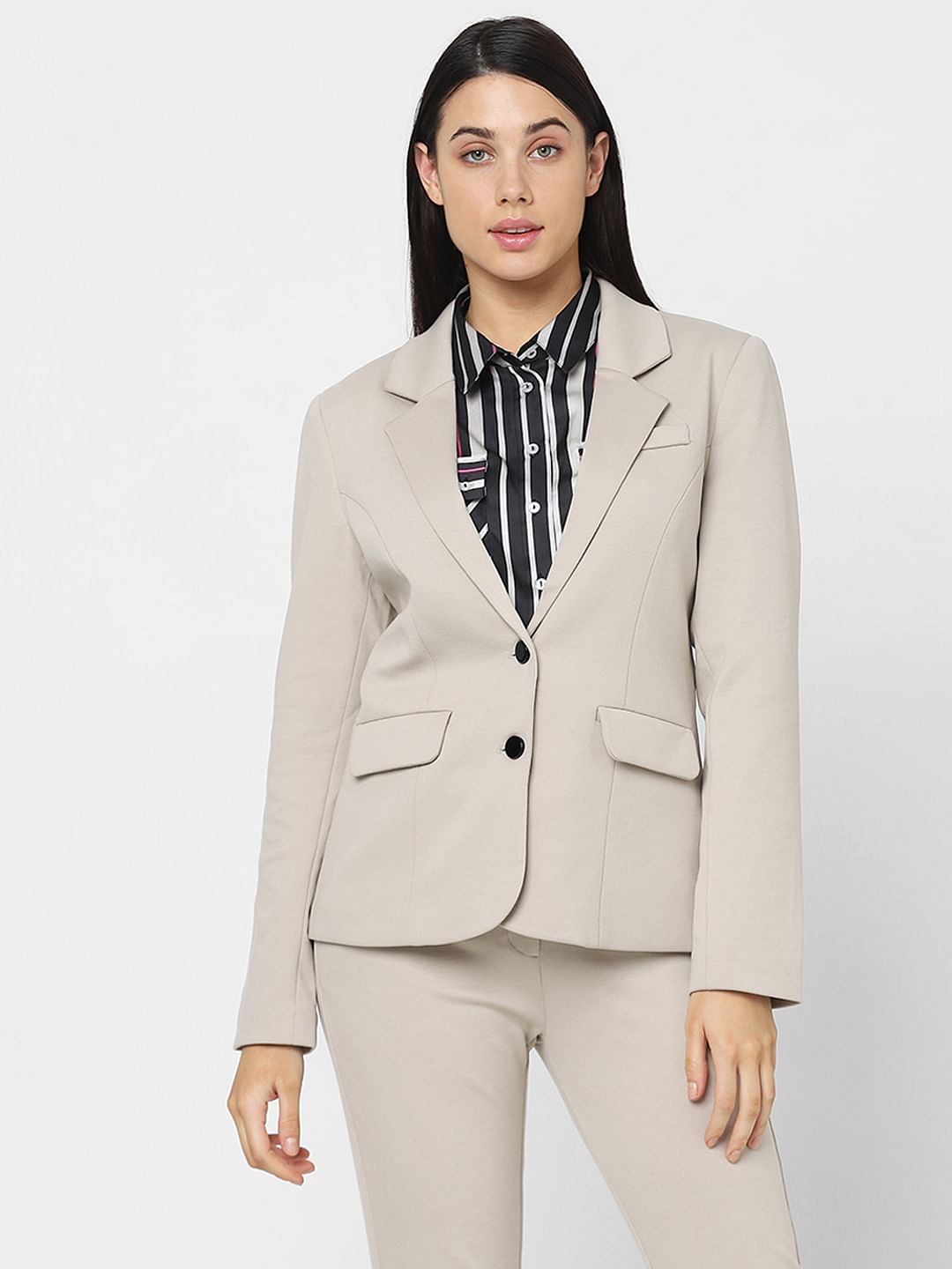 Beige Tailored Blazer