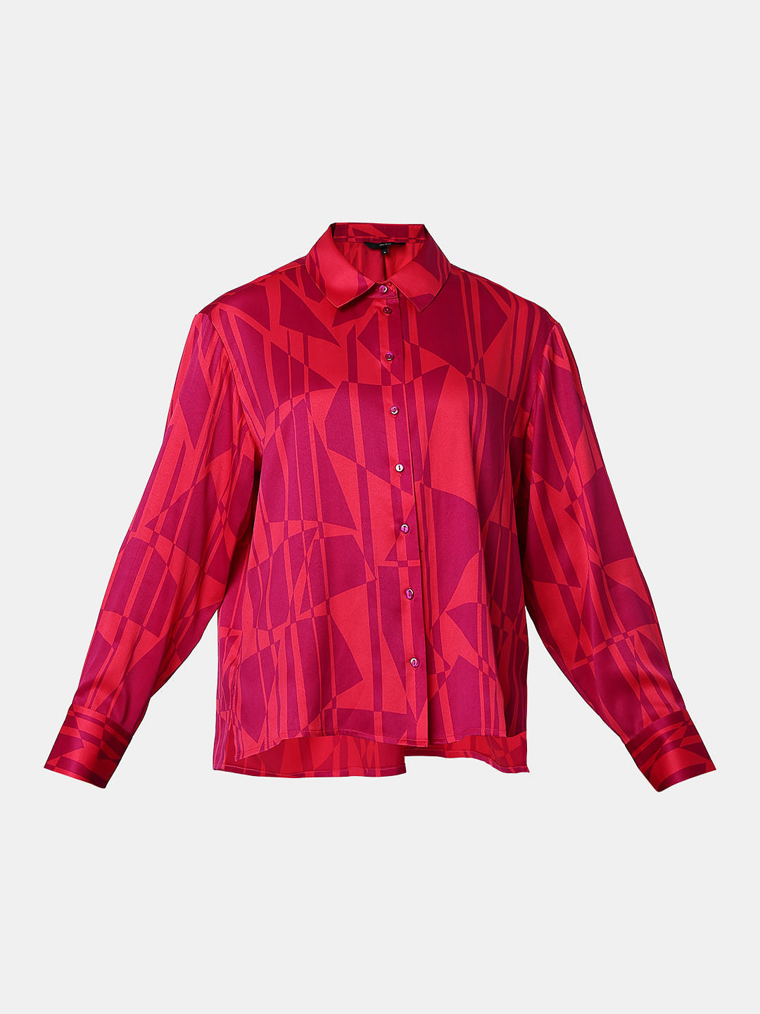 Pink Printed Loose Fit Shirt