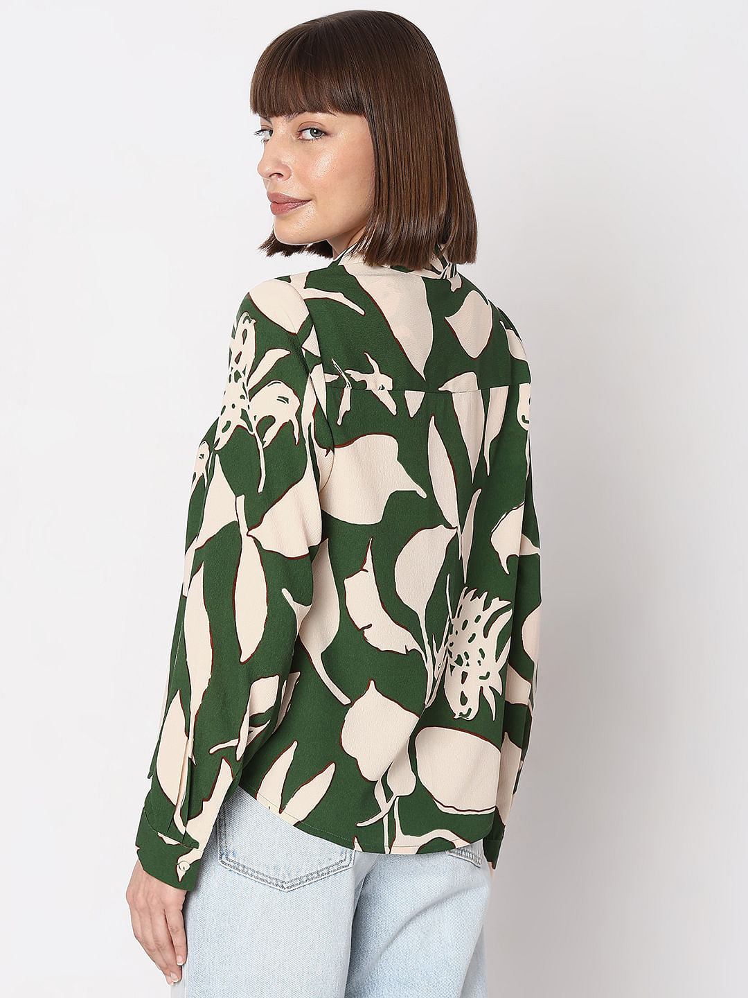 Green Floral Print Shirt