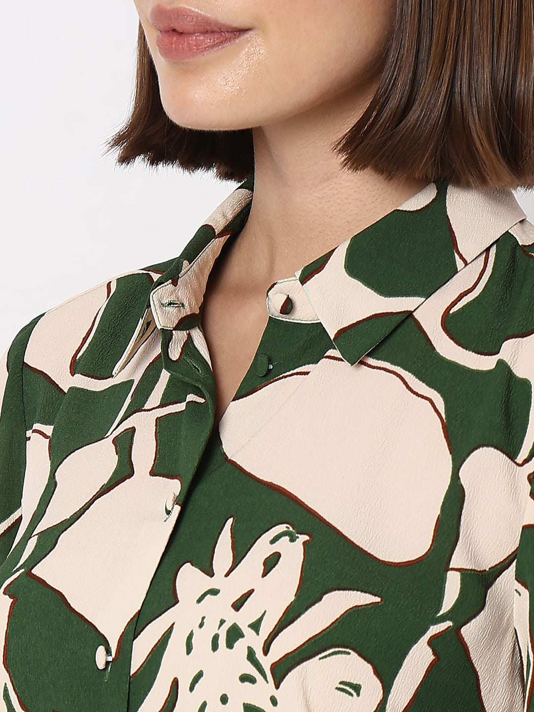 Green Floral Print Shirt