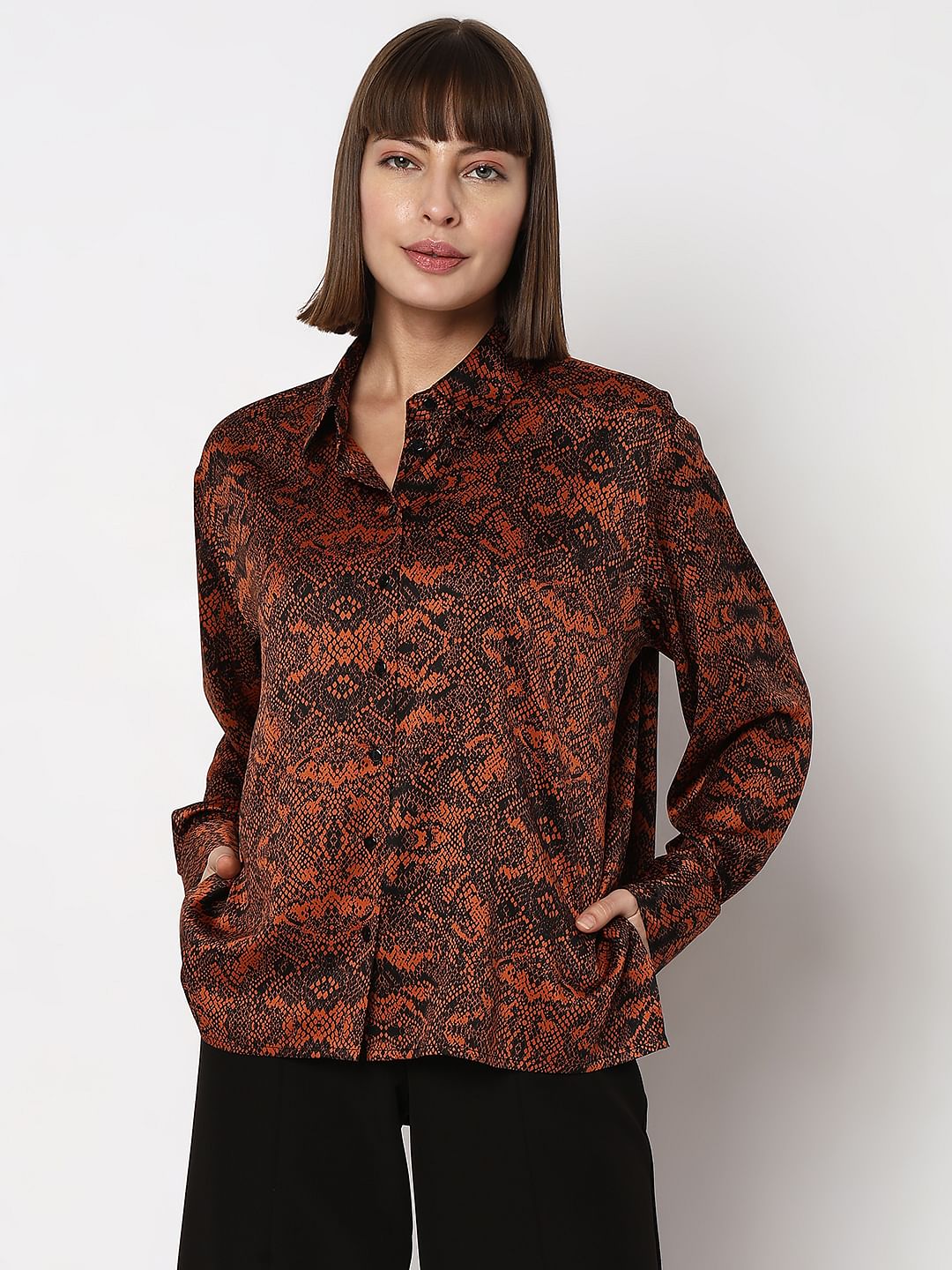 Brown & Black Animal Print Shirt