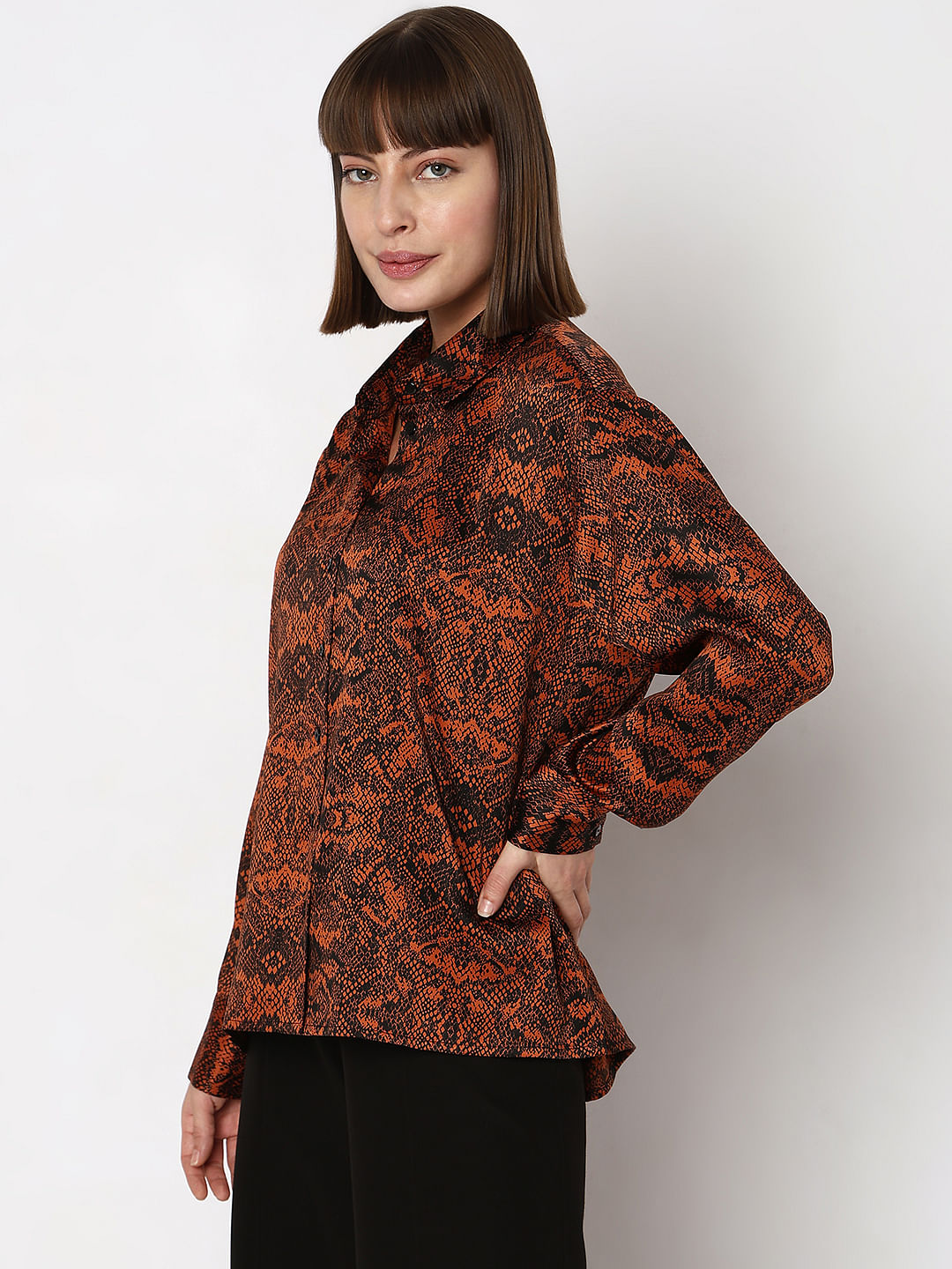 Brown & Black Animal Print Shirt