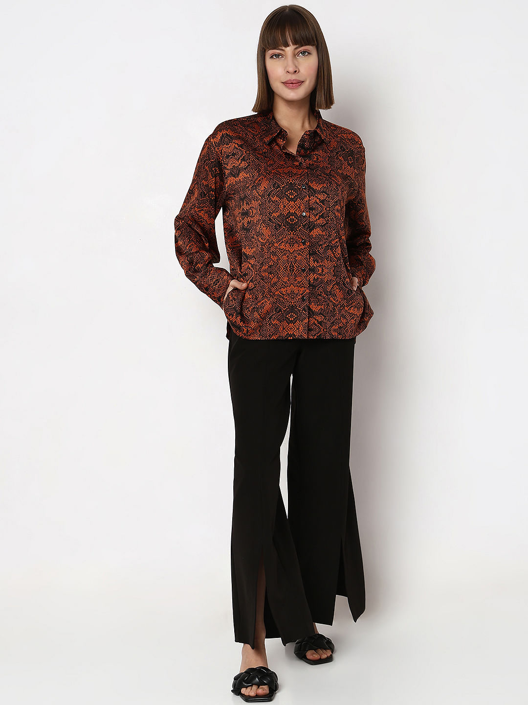 Brown & Black Animal Print Shirt