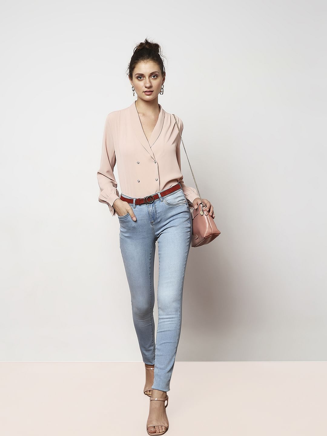 Light Blue Mid Rise Wendy Skinny Jeans