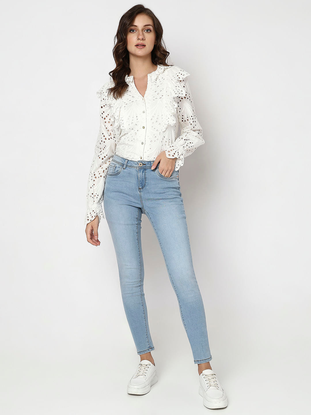 Light Blue Mid Rise Wendy Skinny Jeans