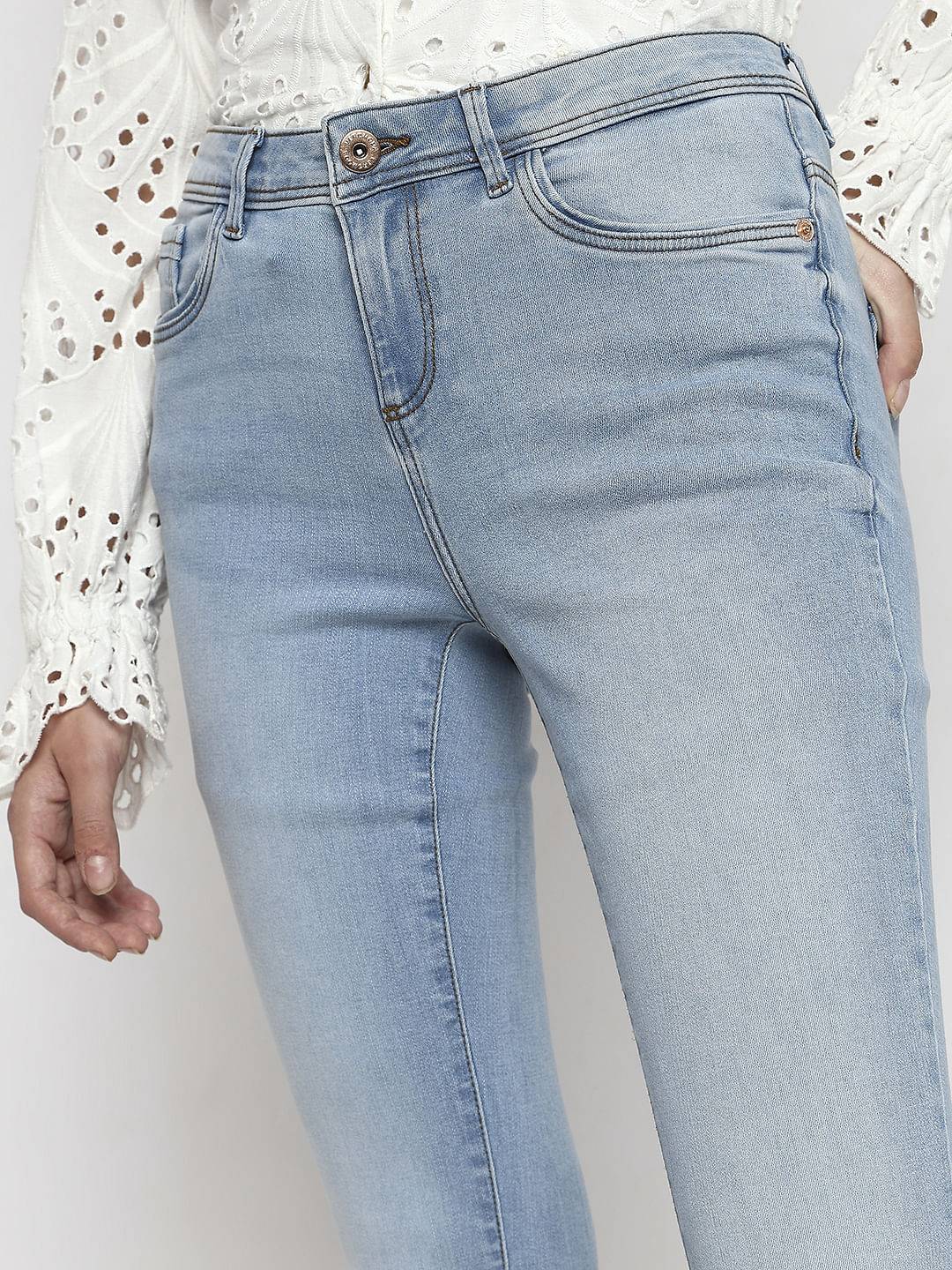 Light Blue Mid Rise Wendy Skinny Jeans