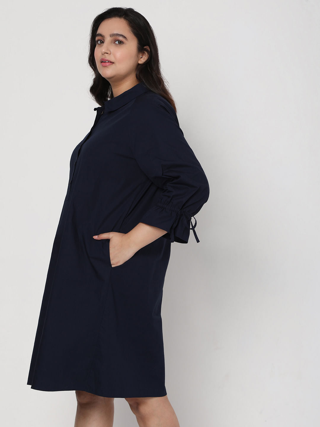 Curve Blue Shirt Dress