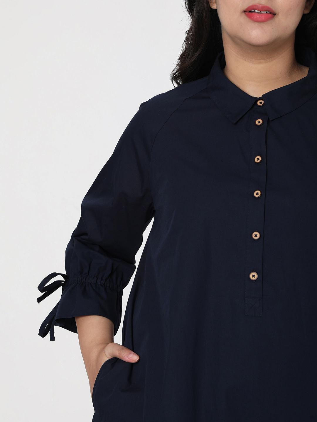 Curve Blue Shirt Dress