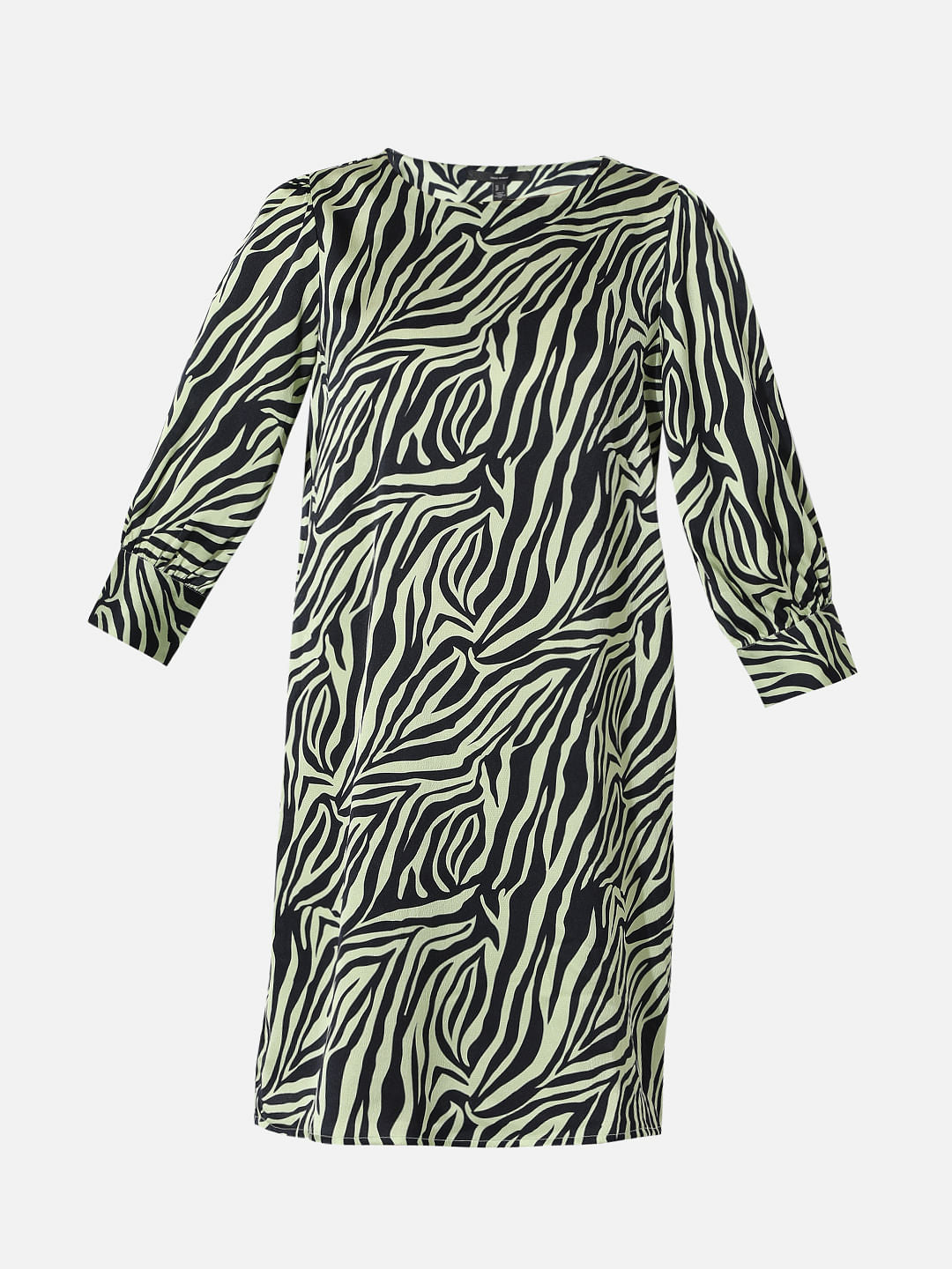 Green Printed Shift Dress