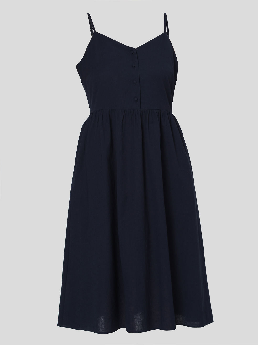 Blue Strappy Fit & Flare Dress