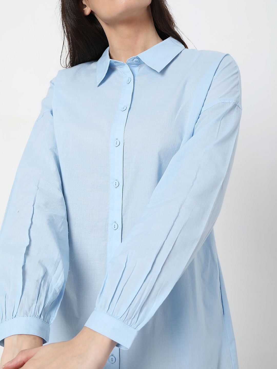 Blue Tunic Shirt Dress