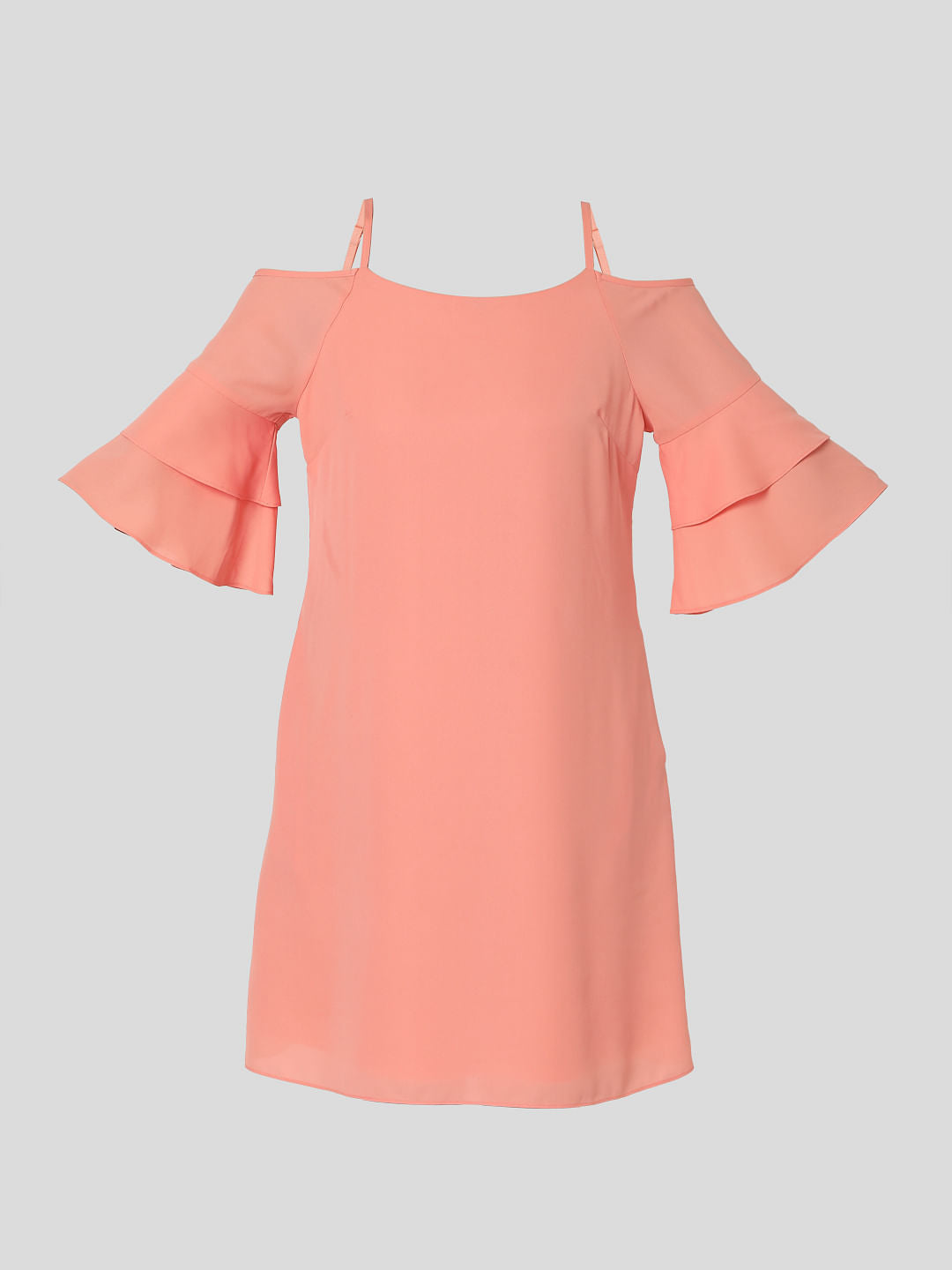 Peach Cold Shoulder Dress