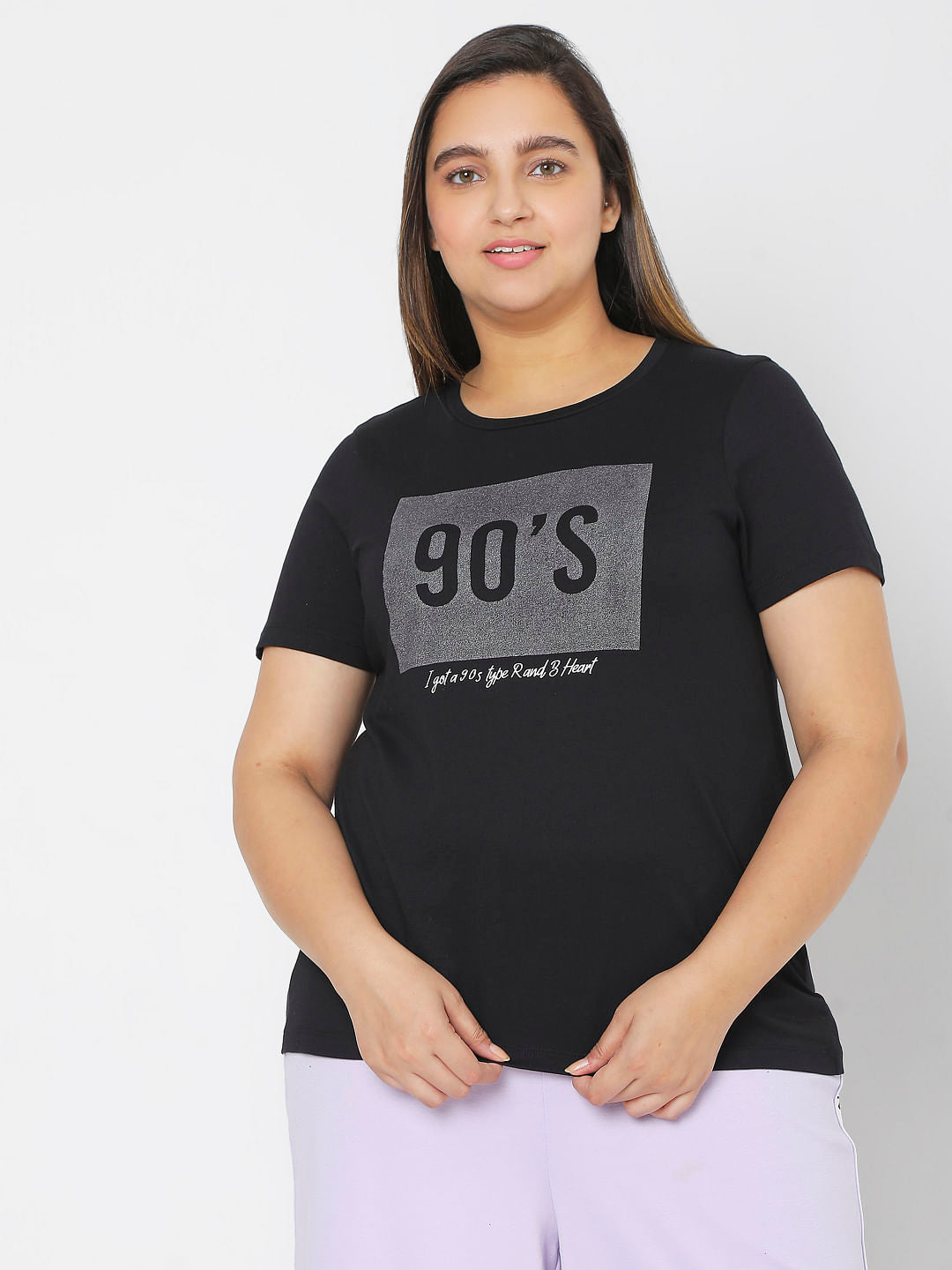Curve Black 90'S Print T-Shirt