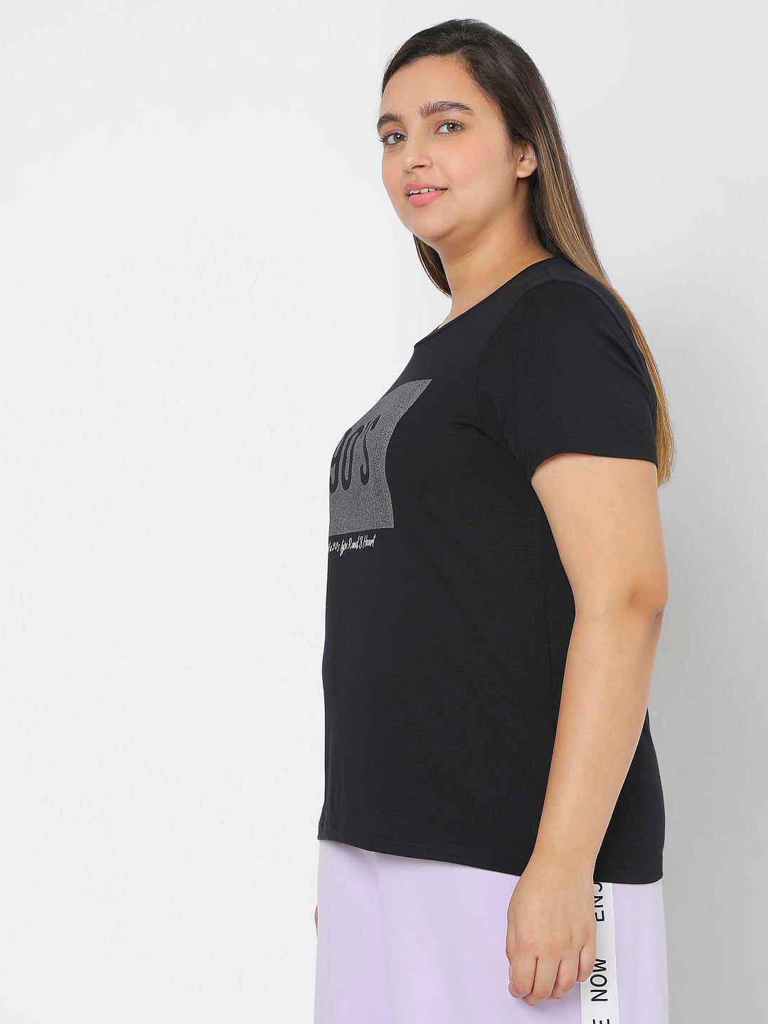 Curve Black 90'S Print T-Shirt