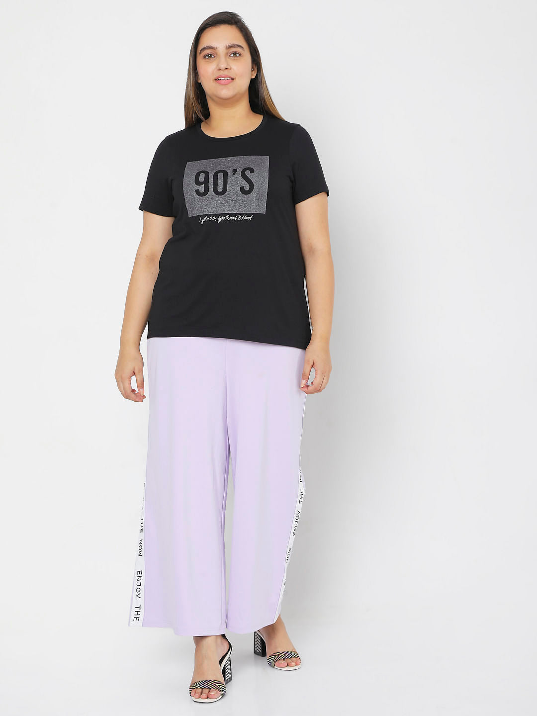Curve Black 90'S Print T-Shirt