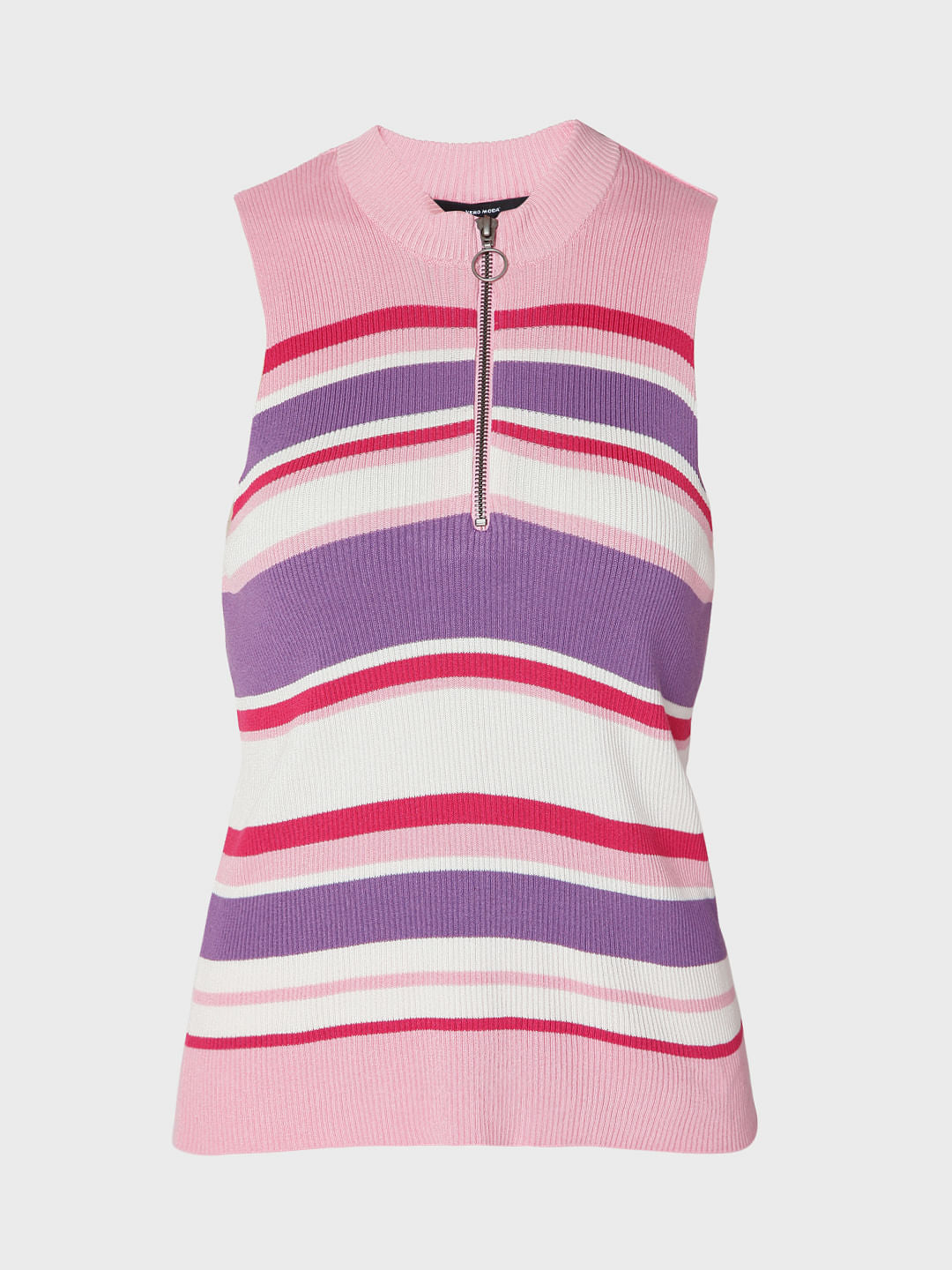 Pink Striped Knit Top