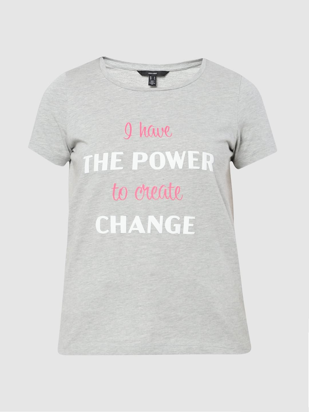 Grey Typographic Print T-Shirt