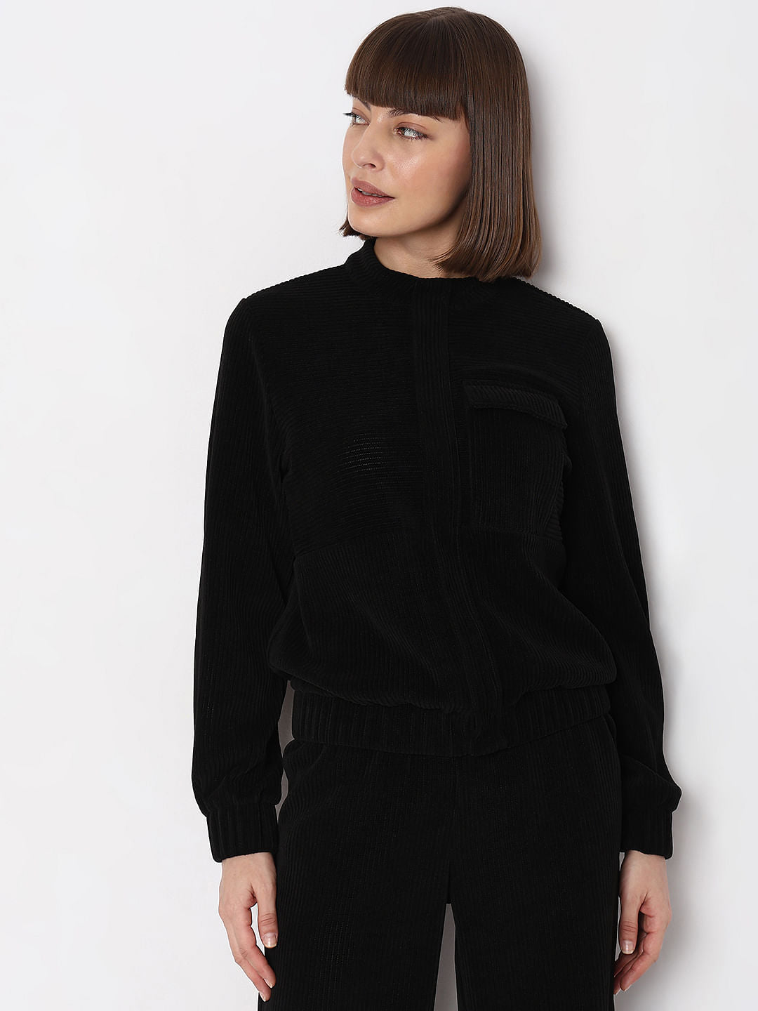 Black Corduroy Co-Ord Set Jacket