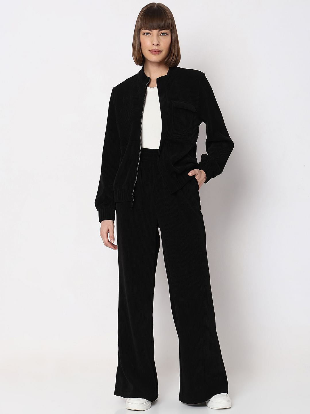 Black Corduroy Co-Ord Set Jacket