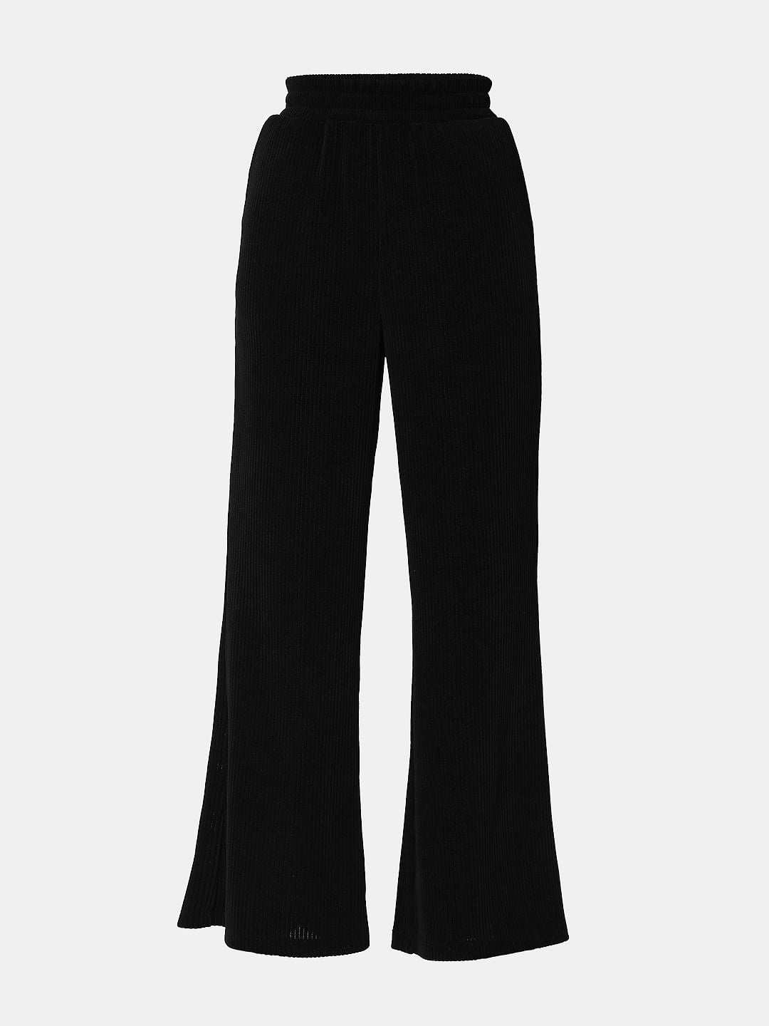 Black Corduroy Flared Co-Ord Set Pants