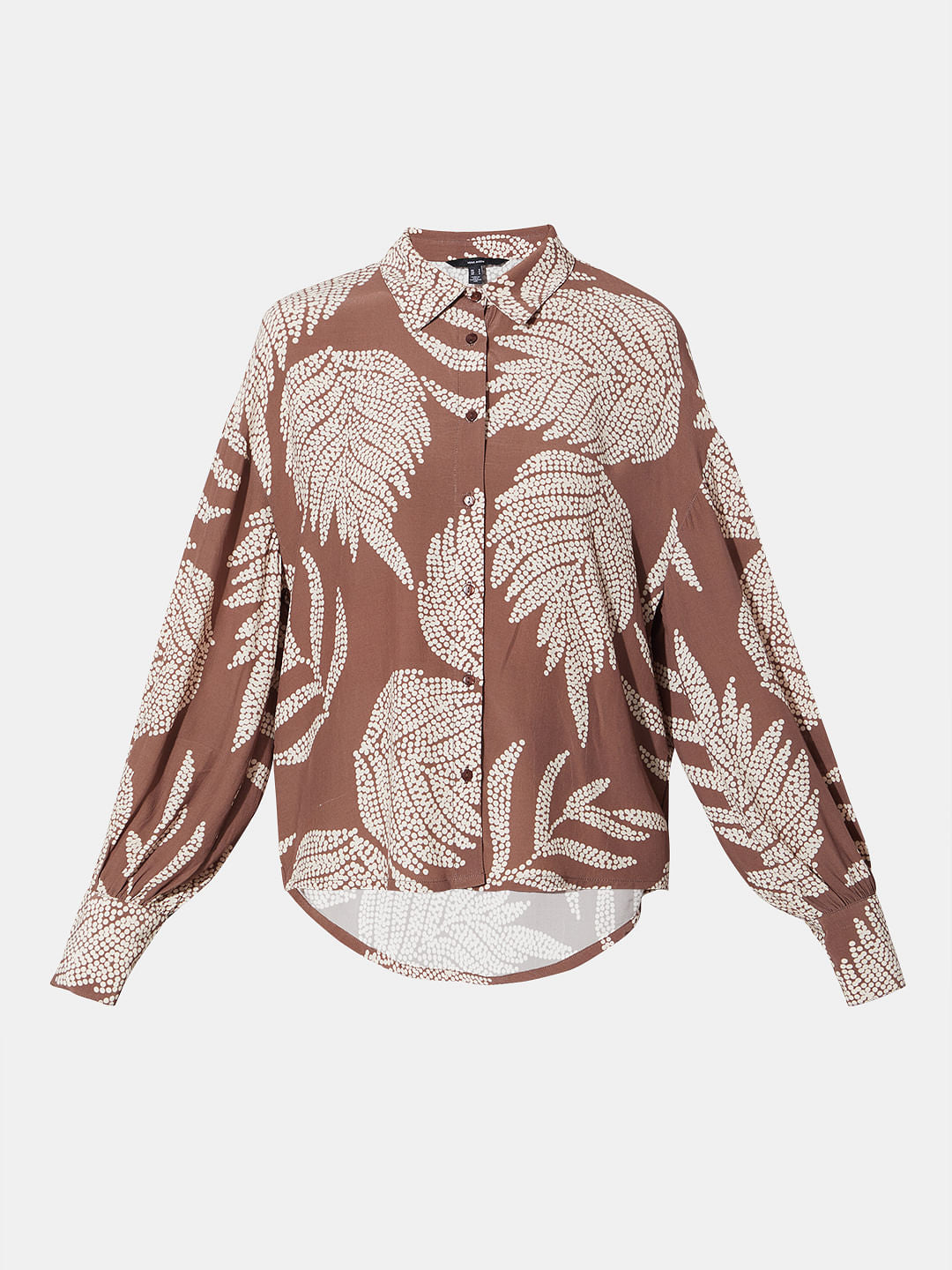 Brown Leaf Printed Shirt