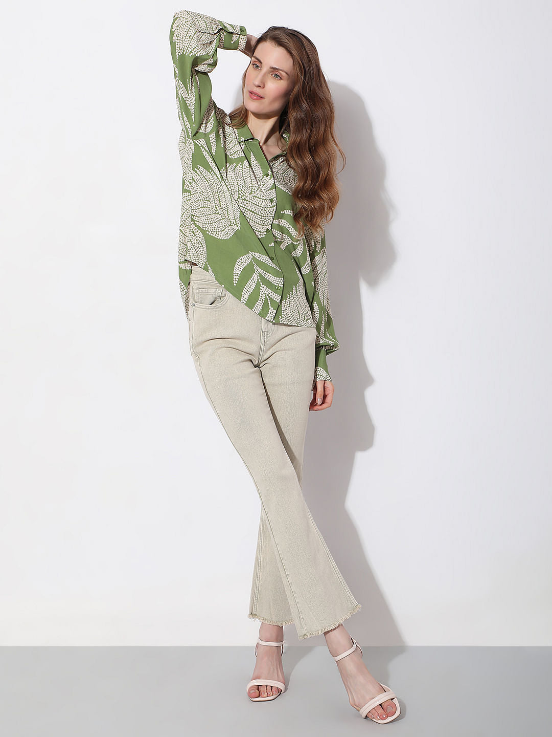 Green Leaf Printed Shirt