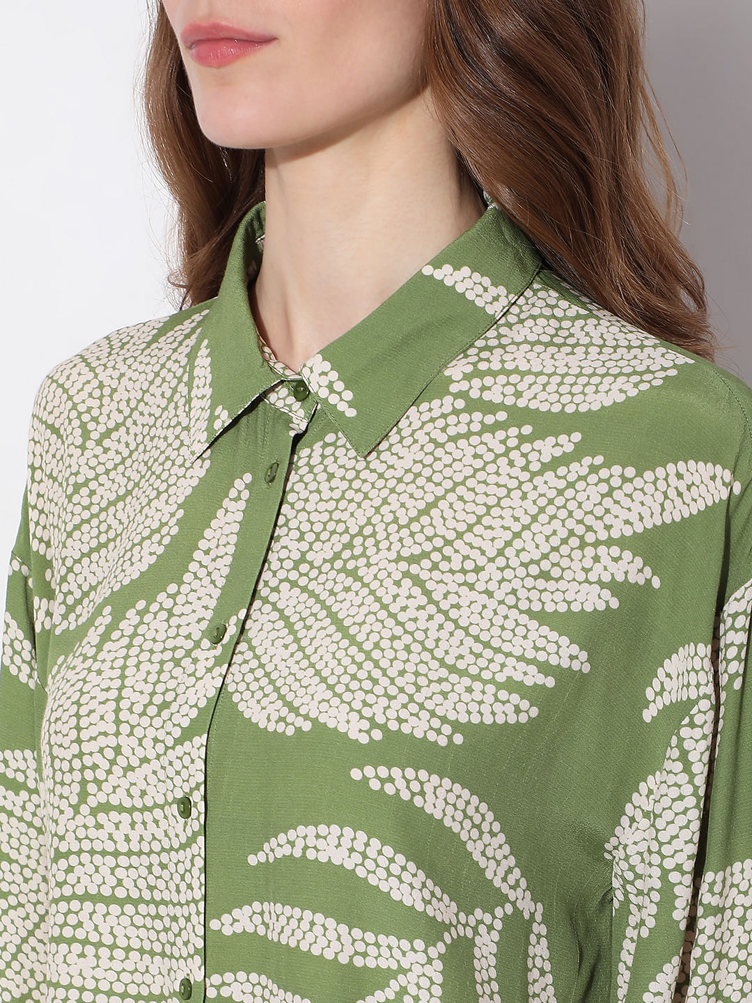 Green Leaf Printed Shirt