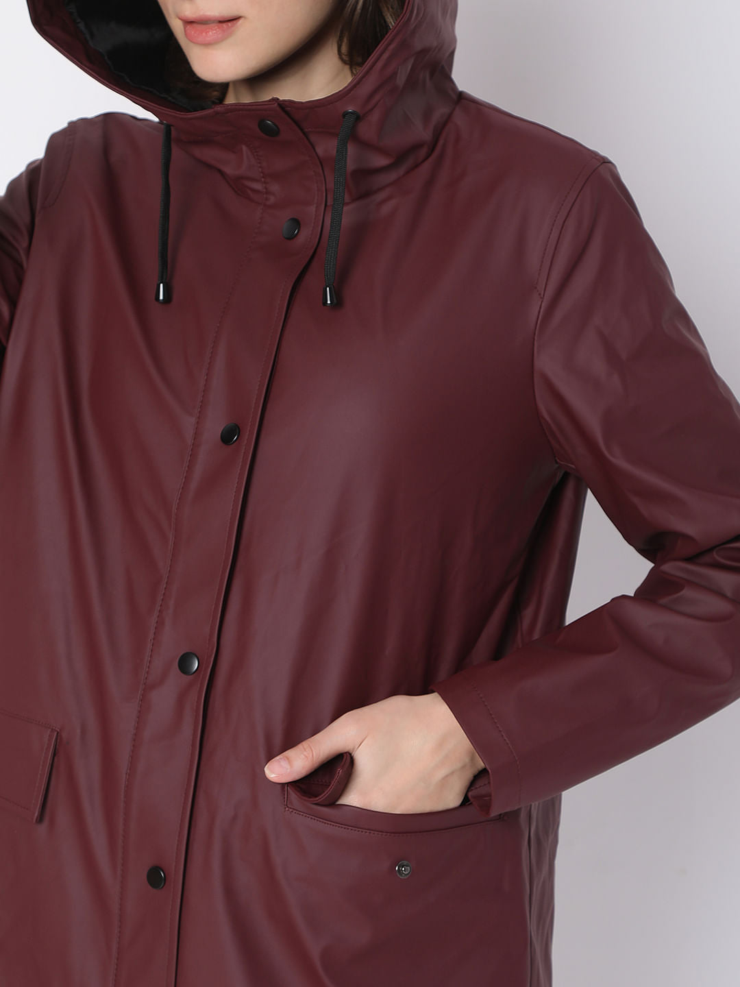 Burgundy Hooded Teddy Coat